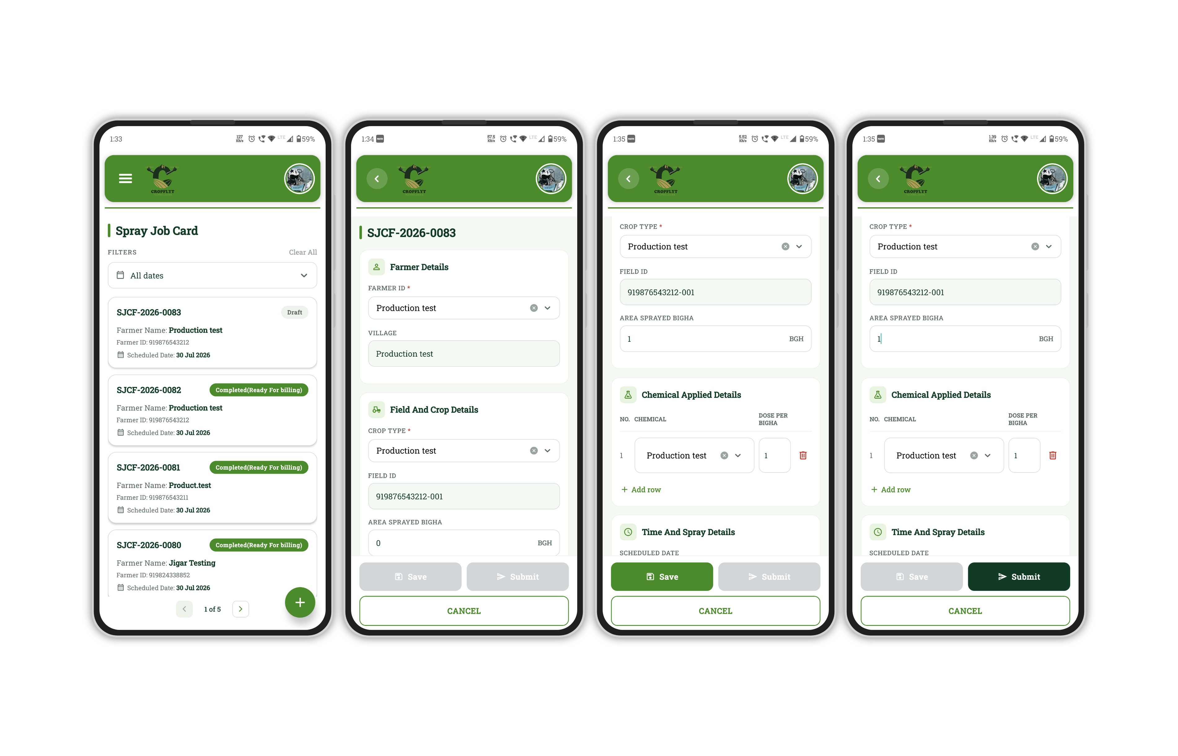 Editing Draft Job Cards on Mobile