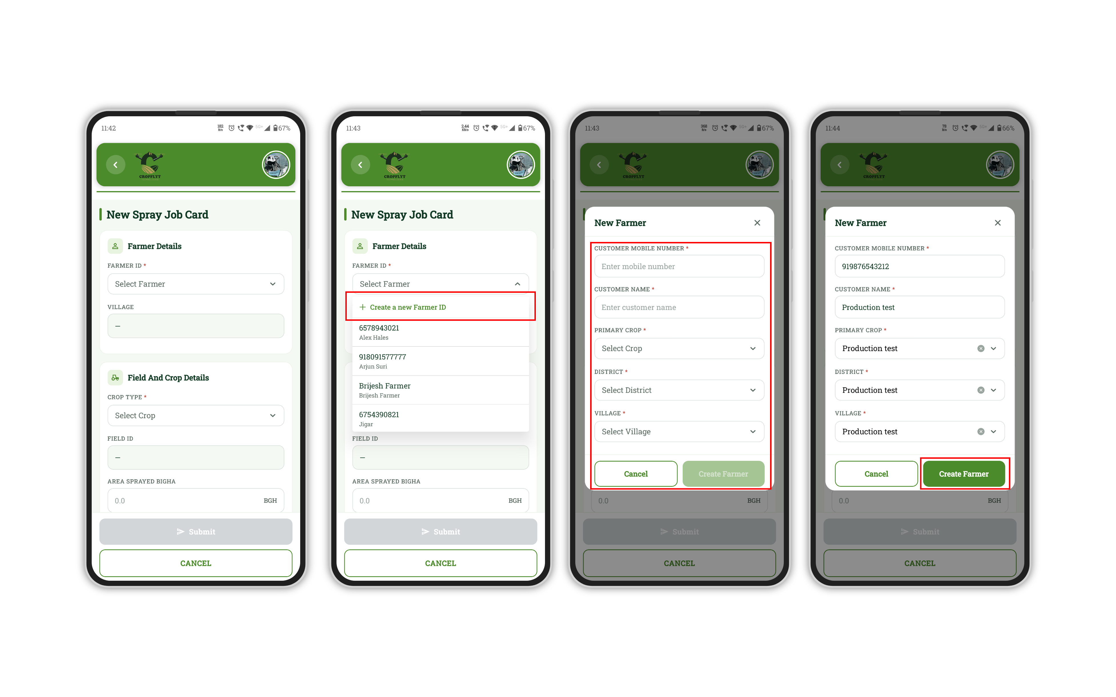 Inline New Farmer Creation Modal