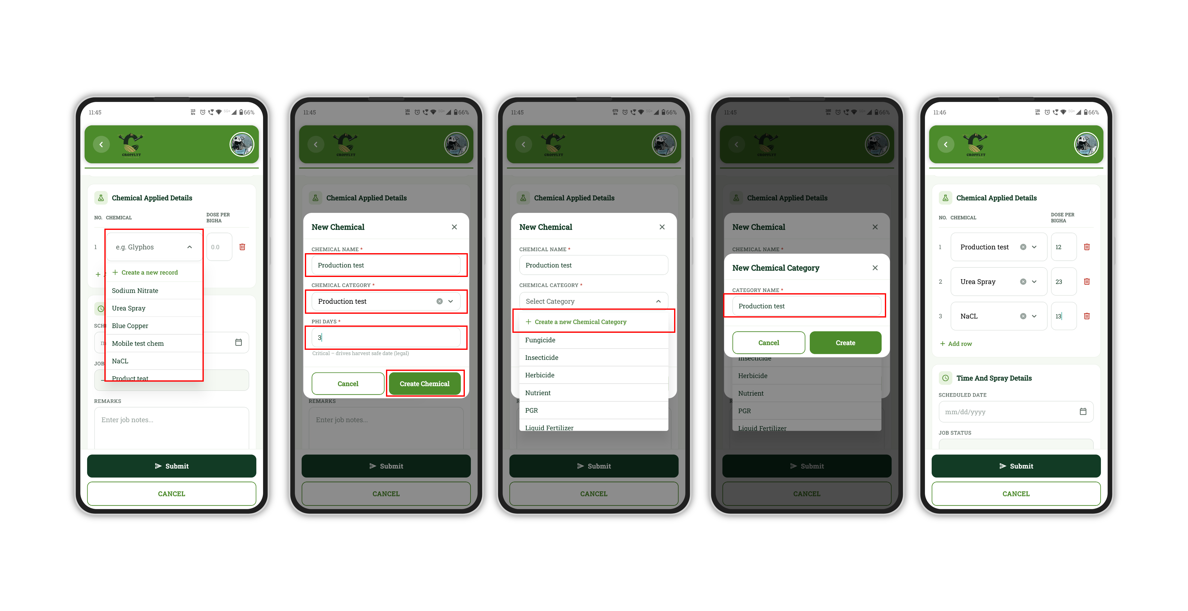 Inline Chemical and Chemical Category Creation Flow